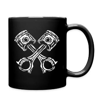 Crossed engine pistons – Biker &amp; Tuning - Full Colour Mug - black - Right