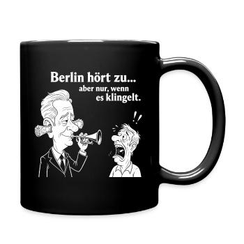 Berlin hört zu - Tasse einfarbig - Schwarz - Rechts
