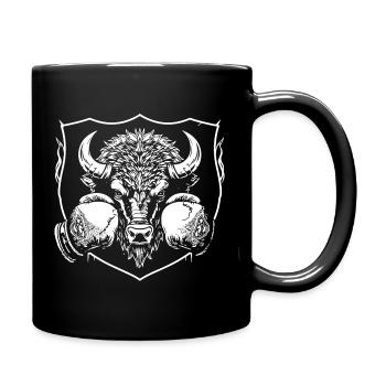 bison-boxer - Full Colour Mug - black - Right