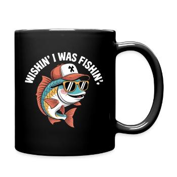 Poisson avec lunettes de soleil et casquette - Mug uni - noir - Droite
