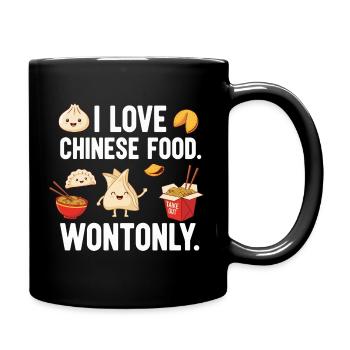 Whimsical Chinese Food Love Design - Full Colour Mug - black - Right