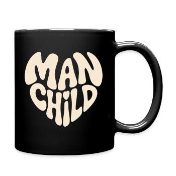 Homme et enfant en forme de cœur - Mug uni - noir - Droite