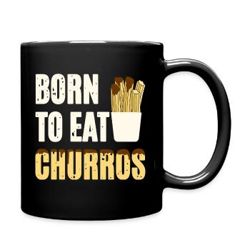 Né pour manger des churros - Mug uni - noir - Droite