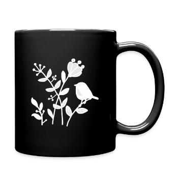 Natur_mit_Vogel_weiss - Mug uni - noir - Droite