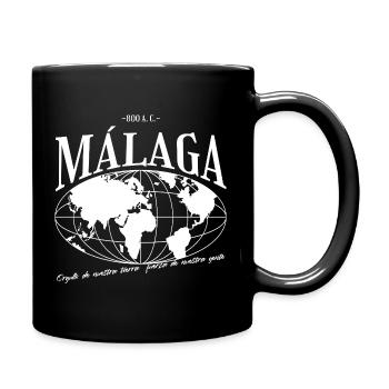 Malaga World Map Vintage Design - Full Colour Mug - black - Right