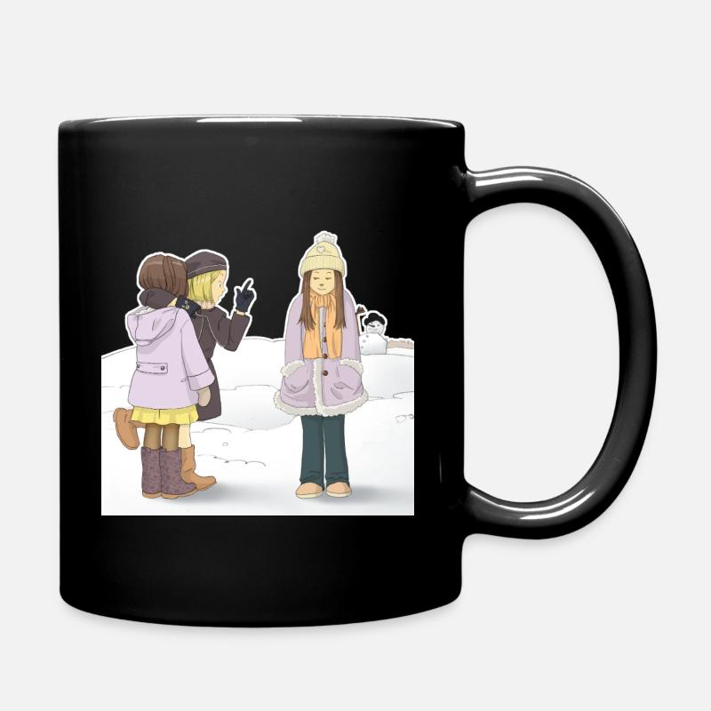 Winterszene für Kinder - Tasse einfarbig - Schwarz