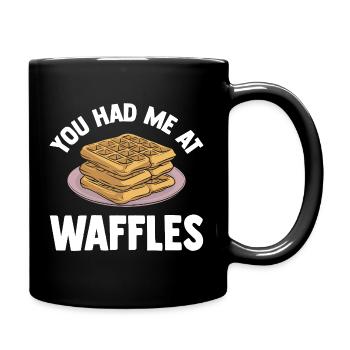 Waffles Gift for Waffle Lovers - Full Colour Mug - black - Right