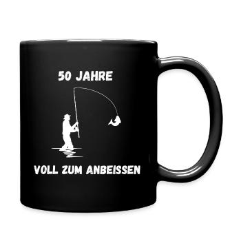 Angler T-Shirt 50 Years – Full to bite into - Full Colour Mug - black - Right