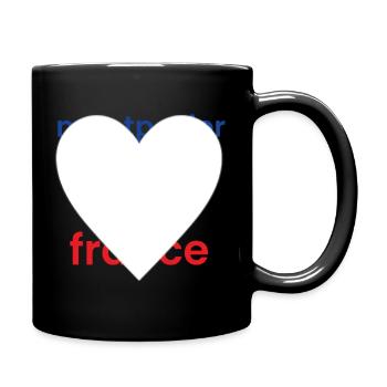 Heart with peace symbol in pastel colors - Full Colour Mug - black - Right