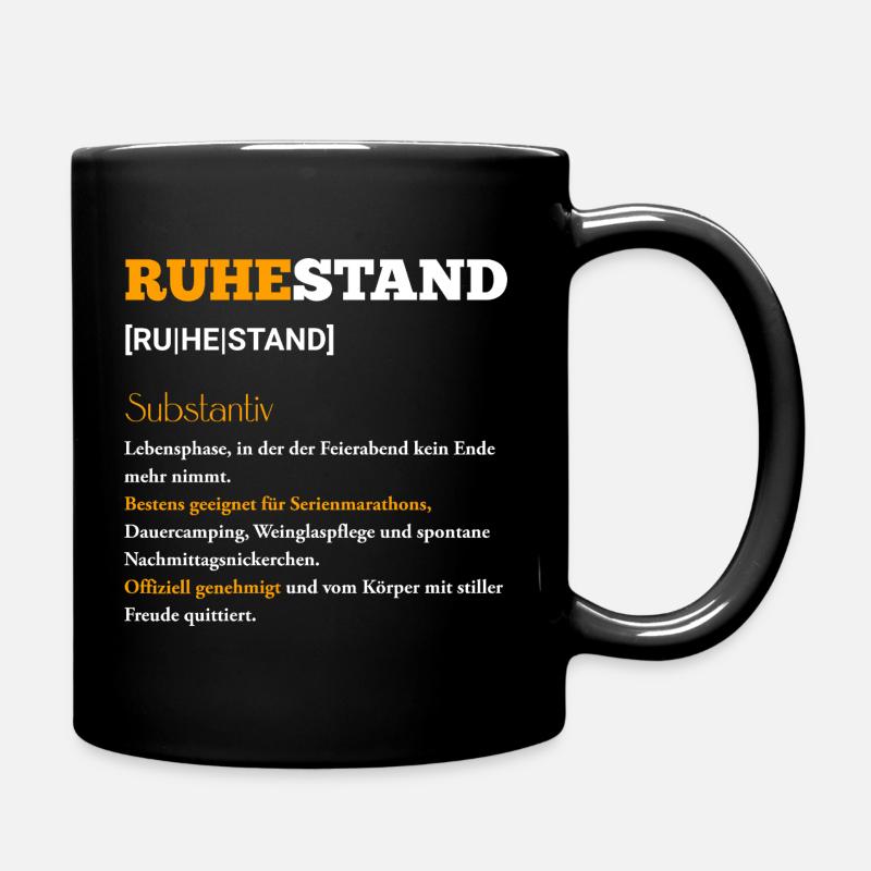 Retirement joie de vivre - Full Colour Mug - black