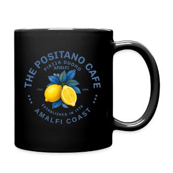 Amalfi coast Lemon and Vibrant Leaves - Full Colour Mug - black - Right