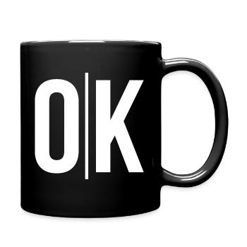 Clear OK Typo on Black - Full Colour Mug - black - Right