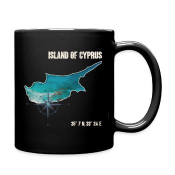 Conception de boussole de contour de Chypre - Mug uni - noir - Droite