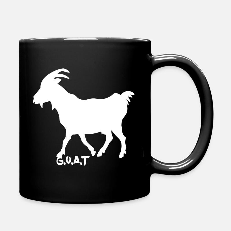 Ziege G.O.A.T.  weiß - Tasse einfarbig - Schwarz
