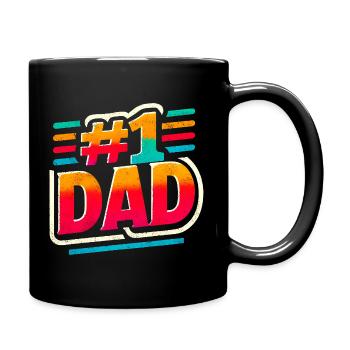 Nummer Eins Papa Regenbogengrafik, Väter - Tasse einfarbig - Schwarz - Rechts