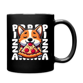 Corgi Pizza Délice - Mug uni - noir - Droite