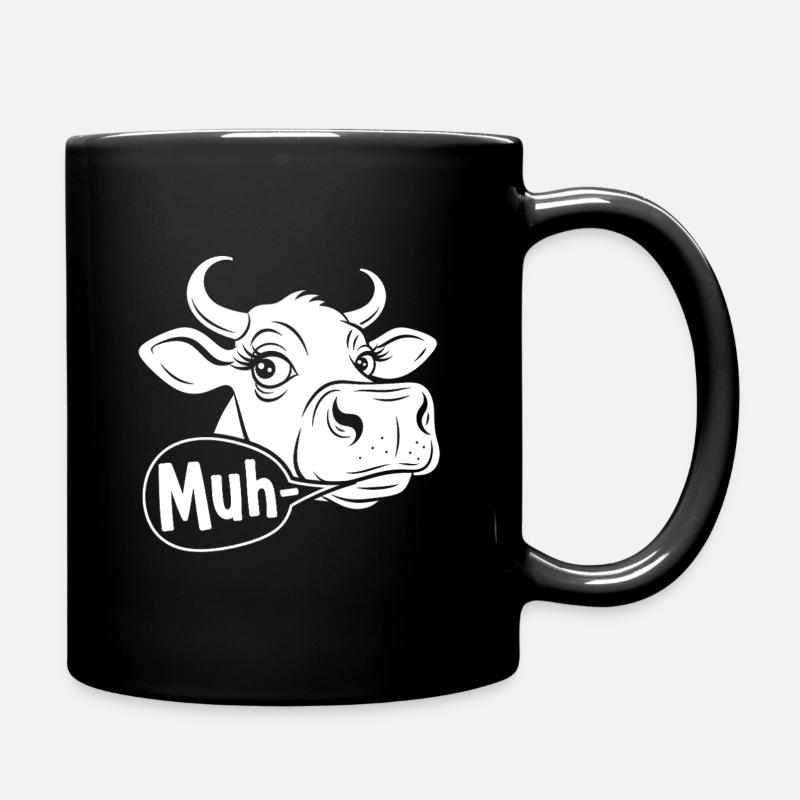 Muh Kuh Cartoon Spruch - Tasse einfarbig - Schwarz