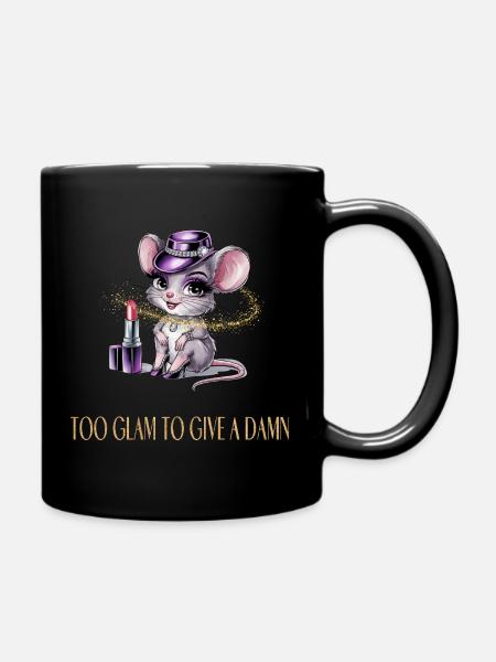 Heiße Maus mit Glamour & Lippenstift - Tasse einfarbig - Schwarz