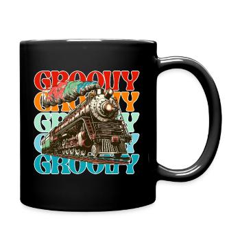 Train Groove Retro Farbe - Tasse einfarbig - Schwarz - Rechts