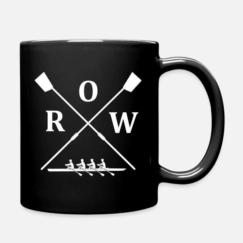 gekreuzte Ruderblätter - Ruderskulls ROW Vierer - Tasse einfarbig - Schwarz