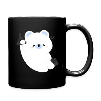Müde schläfrige Polar pendeln - Tasse einfarbig - Schwarz - Rechts