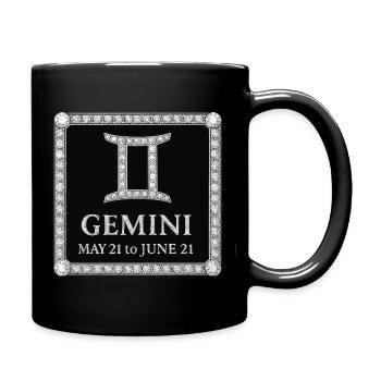 Sternzeichen Zwillinge - Tasse einfarbig - Schwarz - Rechts
