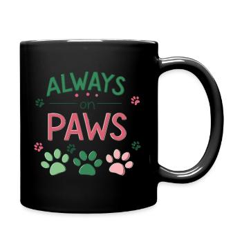 Always on Paws Pastel Green - Full Colour Mug - black - Right