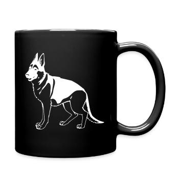 Schäferhund - Tasse einfarbig - Schwarz - Rechts