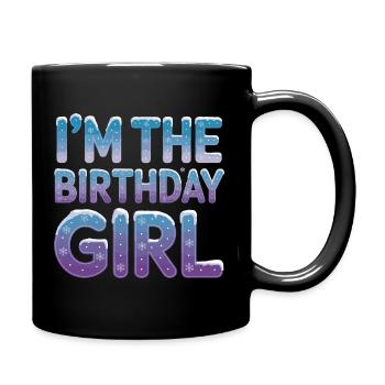 In The Birthday Girl Winter Snowflakes - Full Colour Mug - black - Right