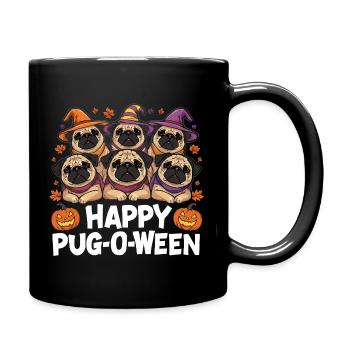 Mops-O-Ween Hexenhut Möpse - Tasse einfarbig - Schwarz - Rechts