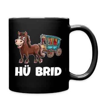 Pferdekutsche Hü Brid Hybrid Auto Pferd - Tasse einfarbig - Schwarz - Rechts