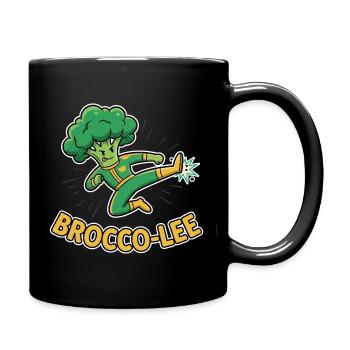 Brocco-Lee Punny Kick Brokkoli Ninja - Tasse einfarbig - Schwarz - Rechts