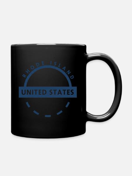 Rhode Island USA Rundes Logo - Tasse einfarbig - Schwarz