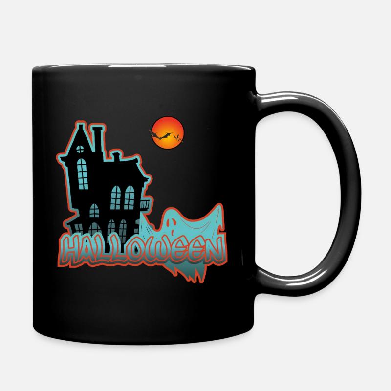 Haunted House Digital Night - Full Colour Mug - black