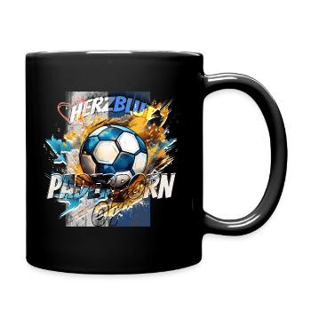 Paderborn lebt Fußball - perfekt für jeden Fan - Tasse einfarbig - Schwarz - Rechts