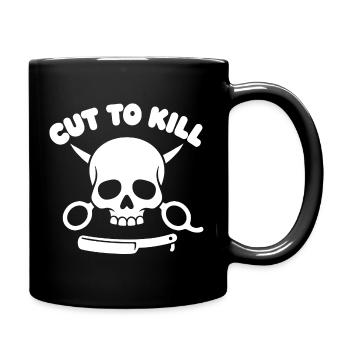 Motif de crâne coupé pour tuer - Mug uni - noir - Droite