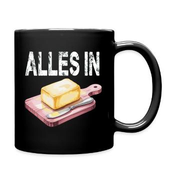 Tout en beurre pain art humour - Mug uni - noir - Droite