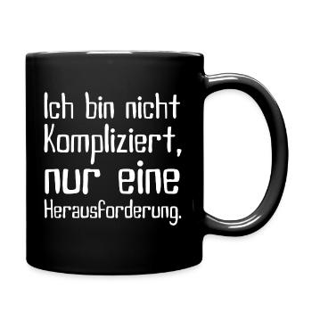Not complicated – challenge - Full Colour Mug - black - Right