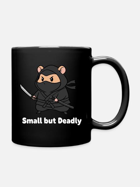 Little Ninja with Sword - Full Colour Mug - black