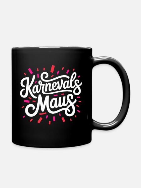 Karnevalsmaus Karneval Köln Kölner Karnevals Maus - Tasse einfarbig - Schwarz