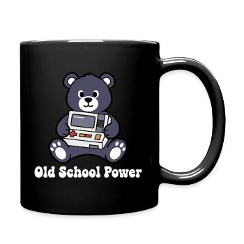 Old School Power Bear Retro Console - Full Colour Mug - black - Right