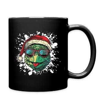 Turtle Christmas Funny - Full Colour Mug - black - Right