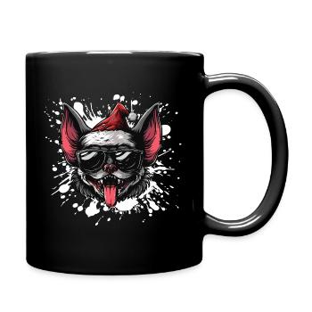 Chauve-souris Noël drôle - Mug uni - noir - Droite