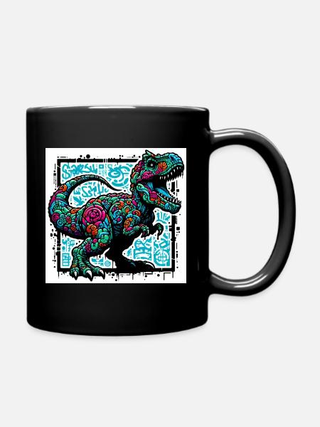 dinosaur - Full Colour Mug - black