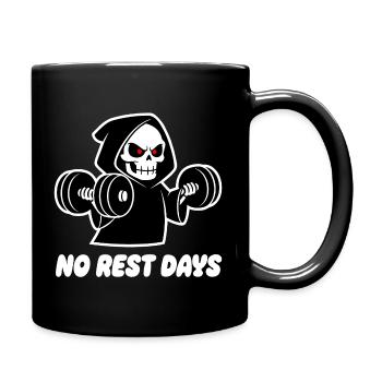 Kein Pausen Tag Grim Reaper Krafttraining - Tasse einfarbig - Schwarz - Rechts