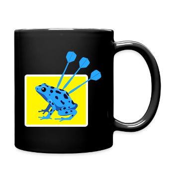 Lustiges DARTS und PFEILGIFTFROSCH Design - Tasse einfarbig - Schwarz - Rechts
