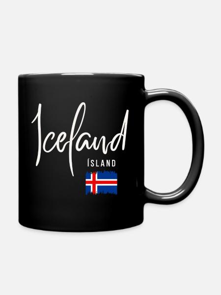 Isländische Wurzeln, ich liebe Island - Tasse einfarbig - Schwarz