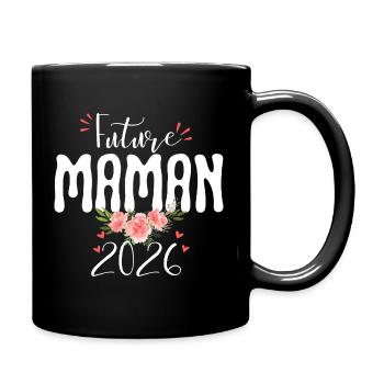 Future Mom 2026 Pregnant Woman Announcement - Full Colour Mug - black - Right