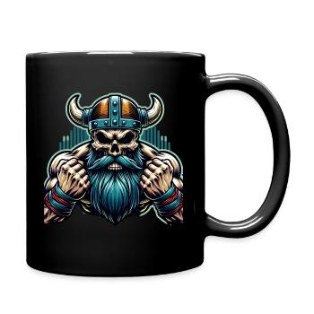 Crâne viking - Mug uni - noir - Droite