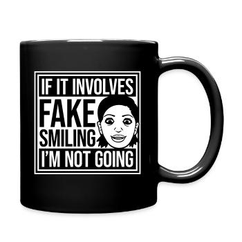 S’il s’agit d’un faux sourire, je ne vais pas le dire - Mug uni - noir - Droite